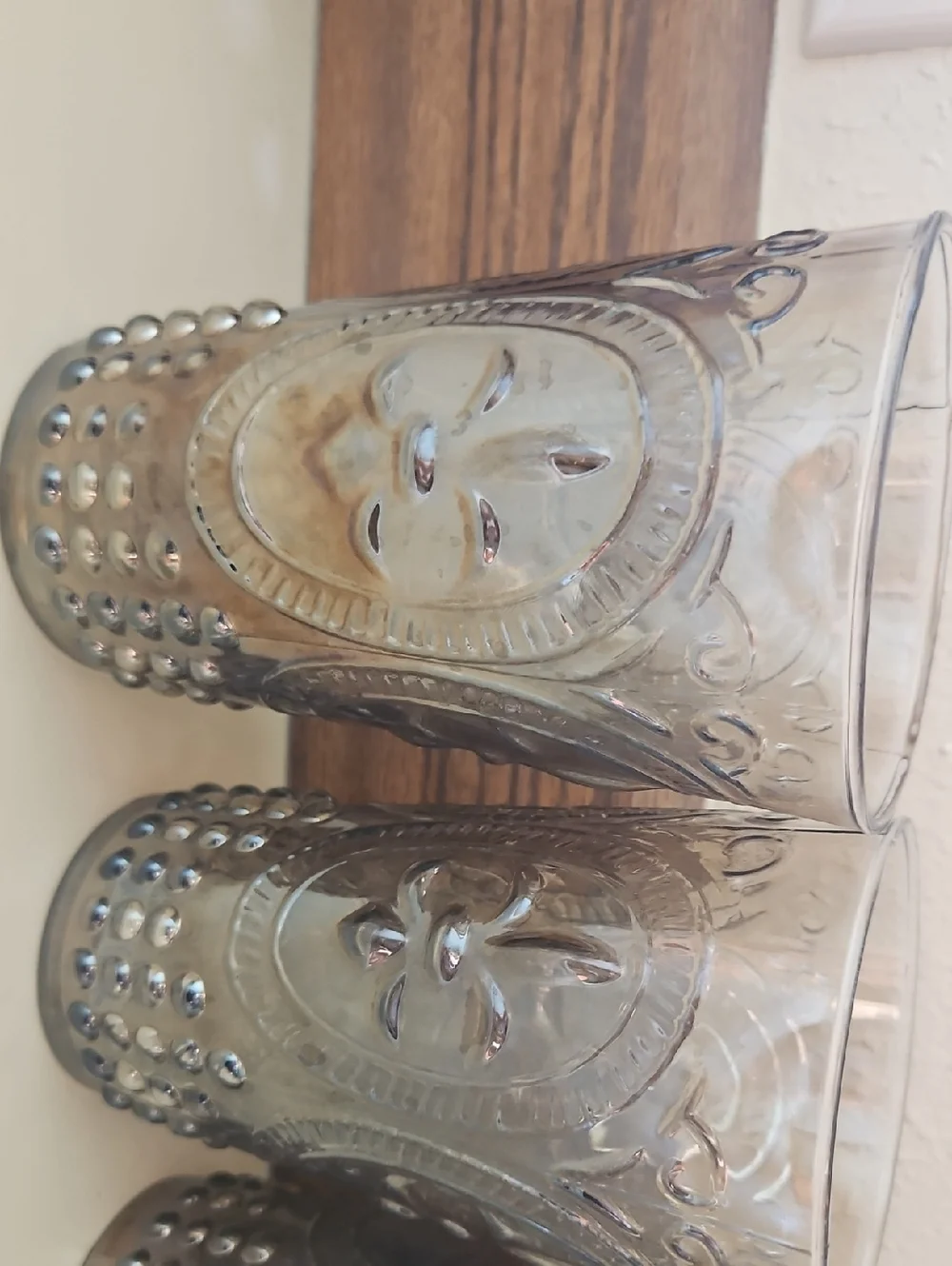 Pier One Glasses Set Of 4. Brown Luster